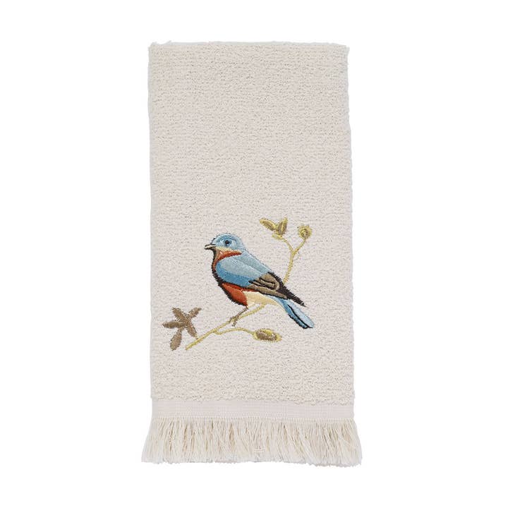 Gilded Birds Fingertip Towel Ivory