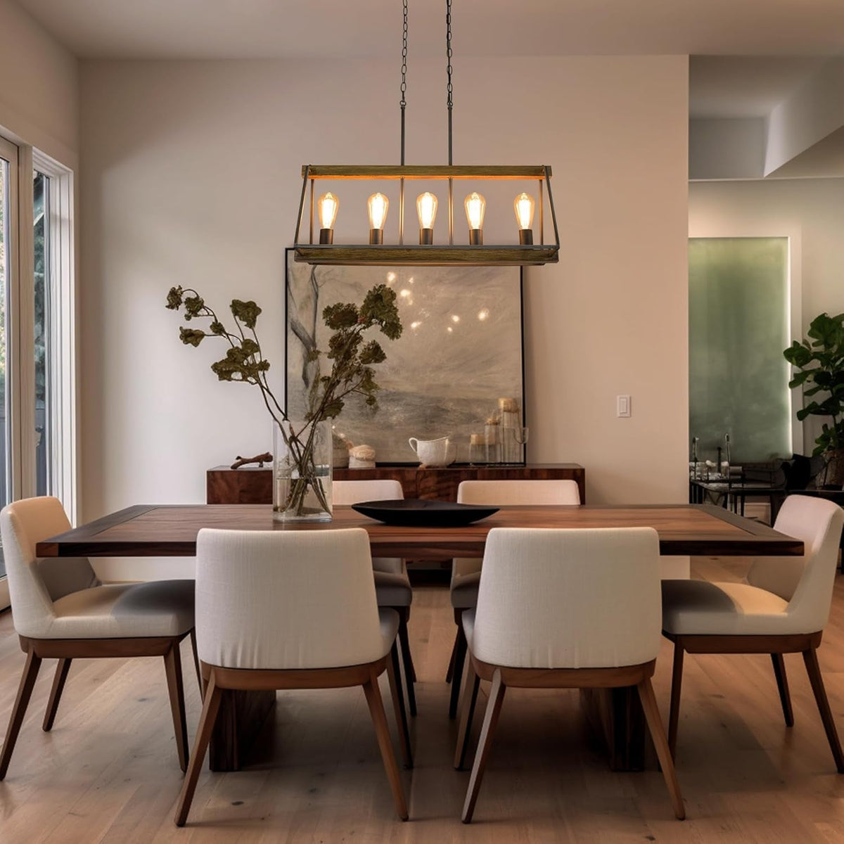 Farmhouse 5-Light Rustic Metal Linear