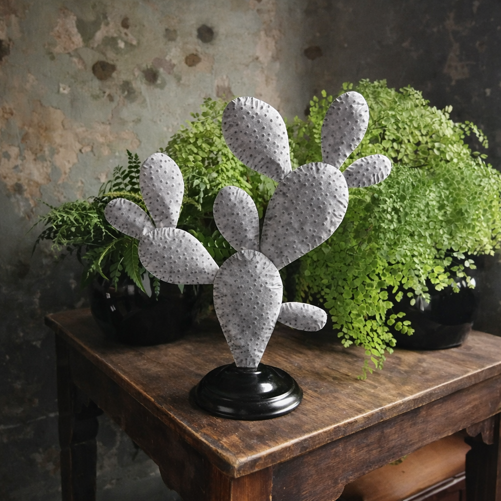 Scultura di cactus in metallo