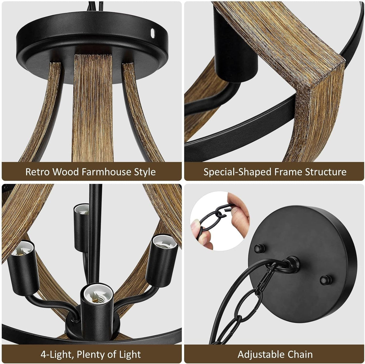 Modern Farmhouse 4-Light Hanging Pendant Light