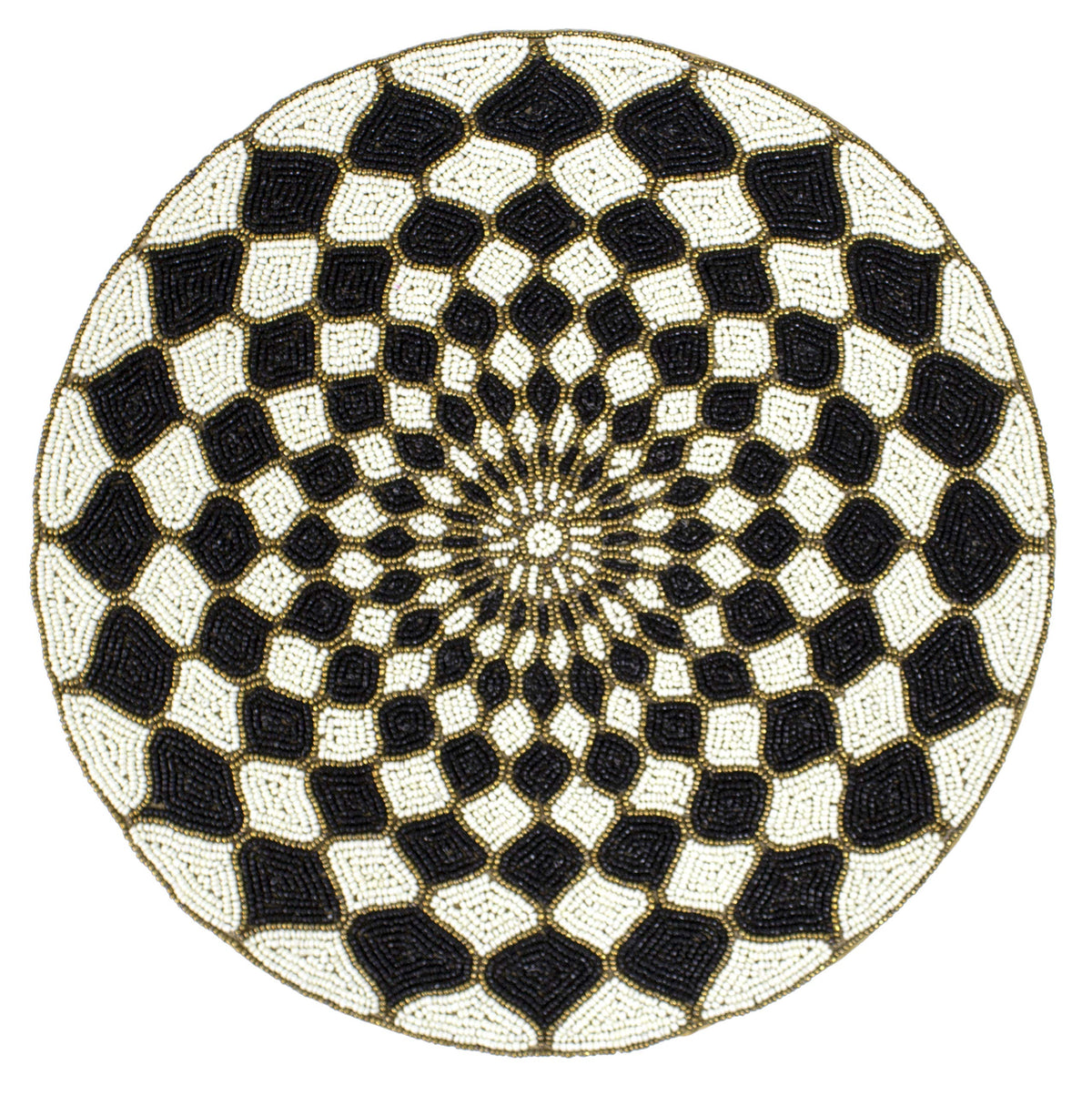 Elegant Hand Beaded Design Round Placemat