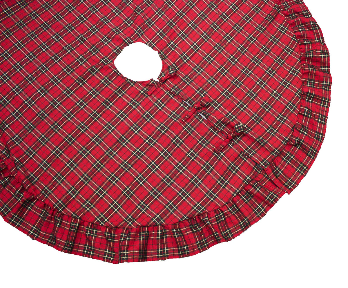 Holiday Tartan Plaid Dazzle Christmas Decorative Tree Skirt