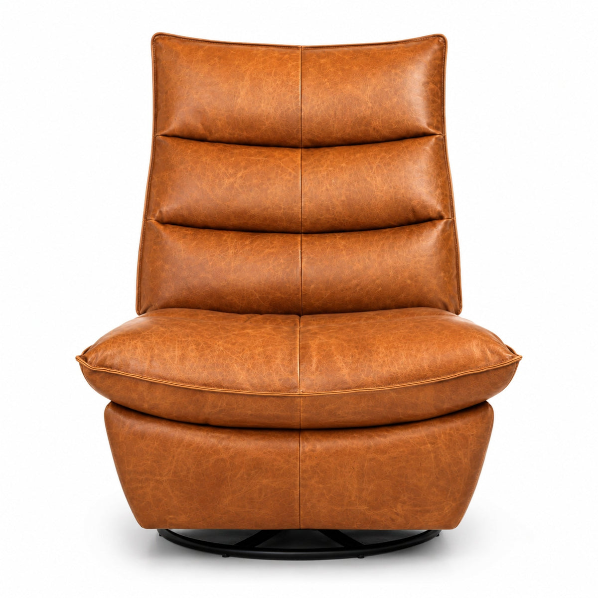 Bennett Top Grain Leather Power Swivel Rocker Recliner