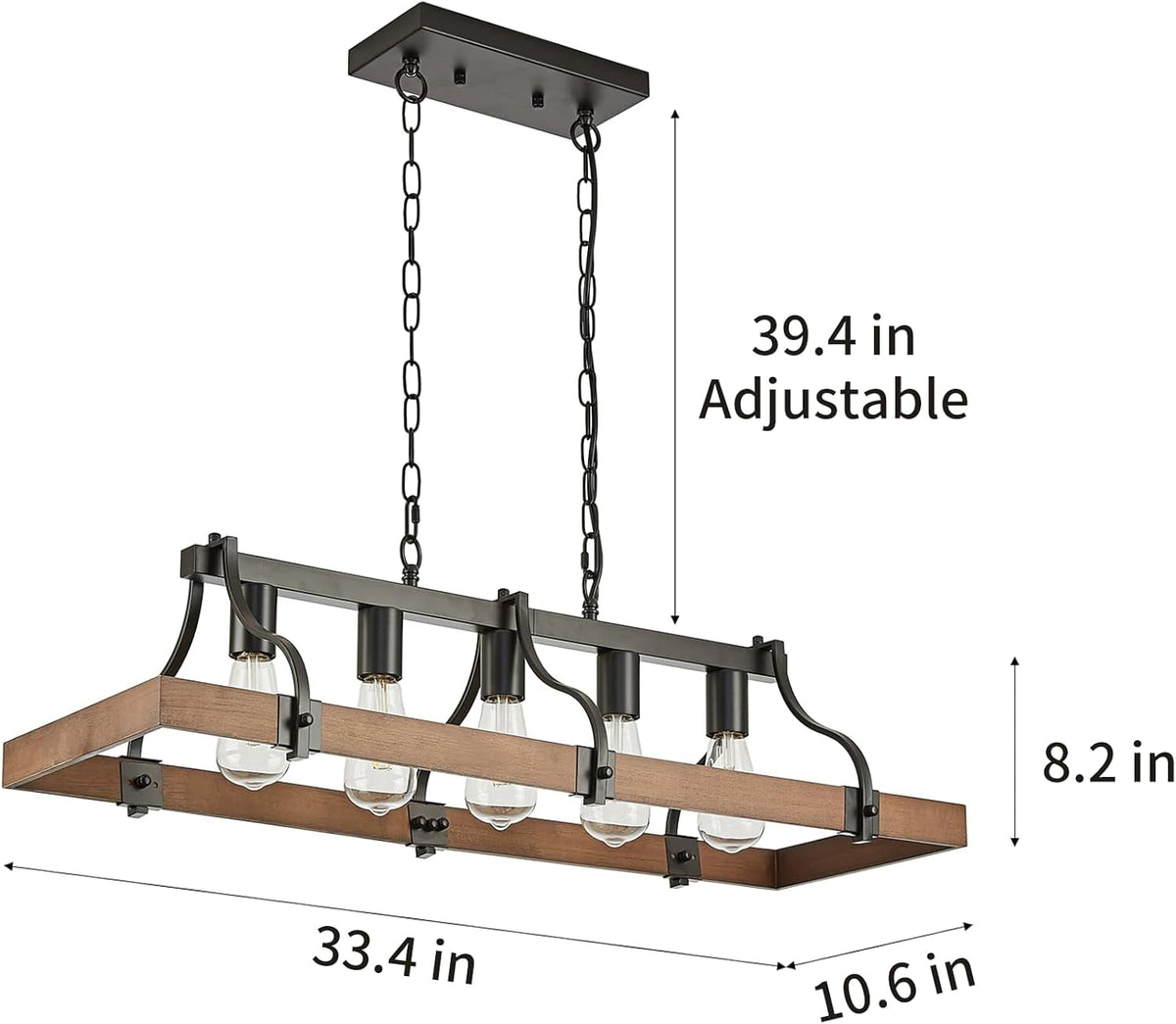 Farmhouse 5-Light Linear Chandelier
