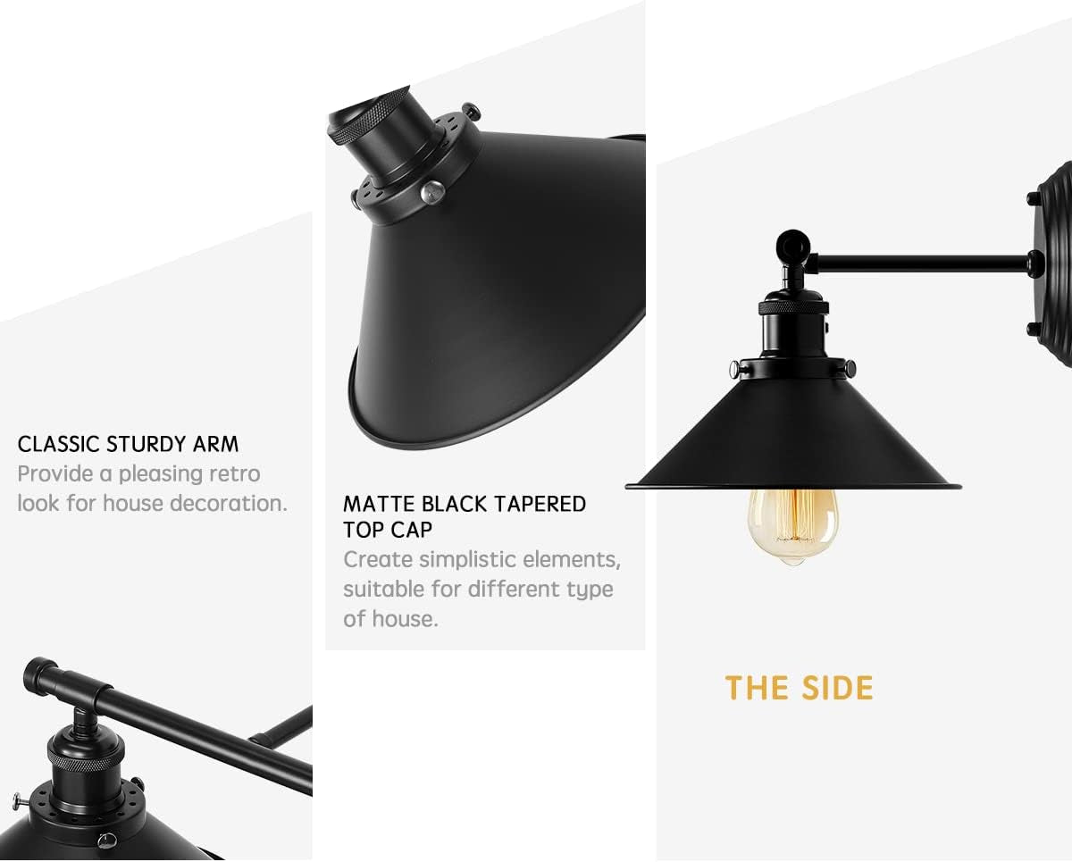 2-3 Matte Black Wall Sconce