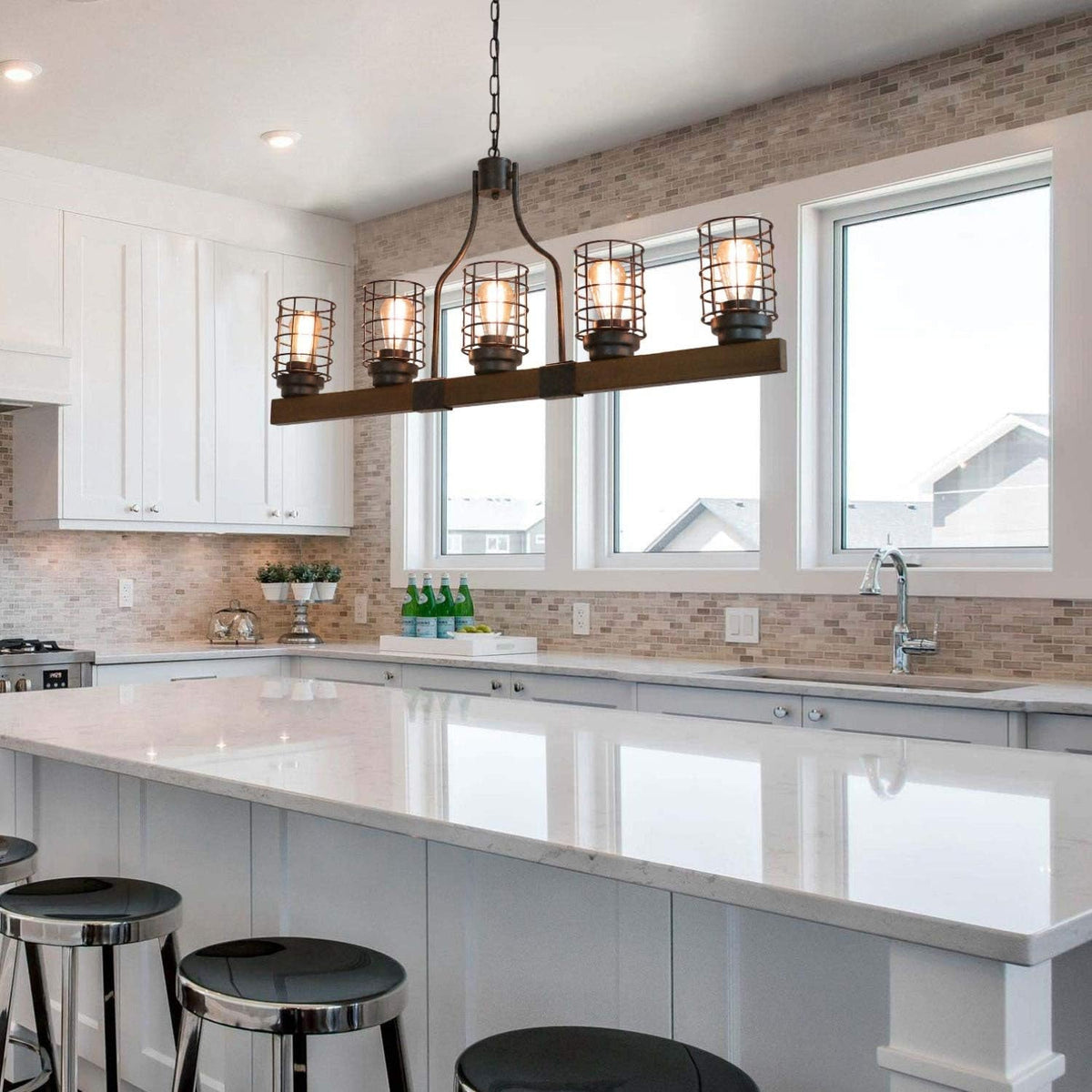 Farmhouse 5-Light Cage Rustic Chandelier