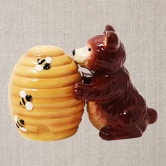 Honey & Hive Ceramic Bear Salt & Pepper Shaker Set