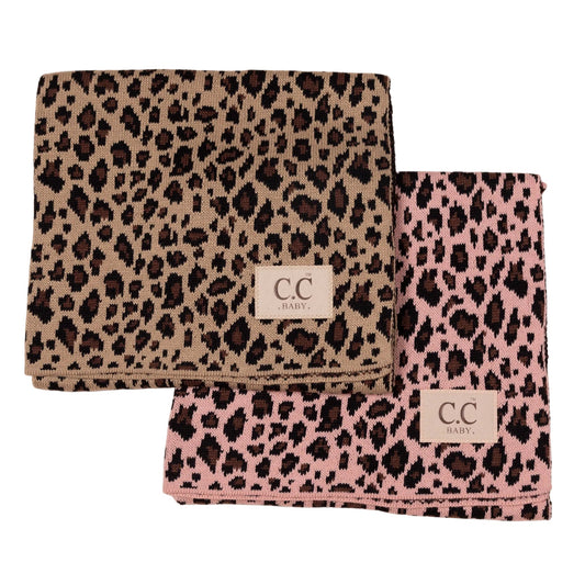 Copertina per neonati in maglia leopardata