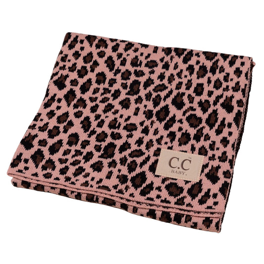 Copertina per neonati in maglia leopardata