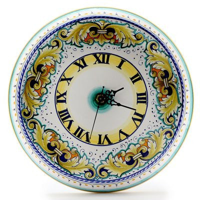DERUTA VARIO : Horloge murale ronde décor Feuilles Vertes