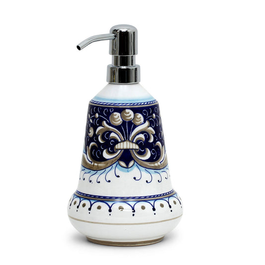 RICCO DERUTA BLEU : Distributeur de savon liquide/lotion avec pompe chromée (Moyen 20 OZ) [R]
