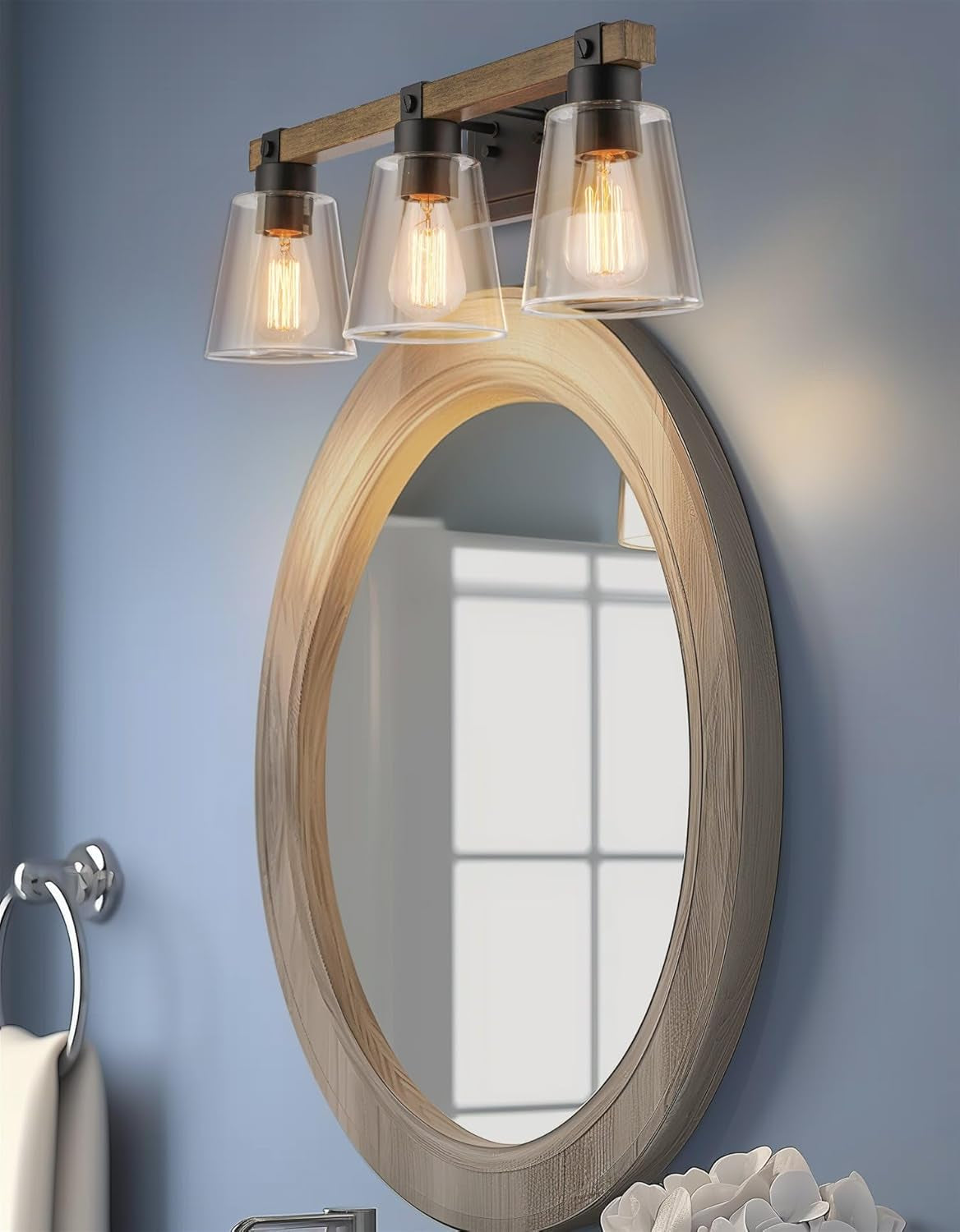23" 3-Light Farmhouse Vanity Bathroom Light