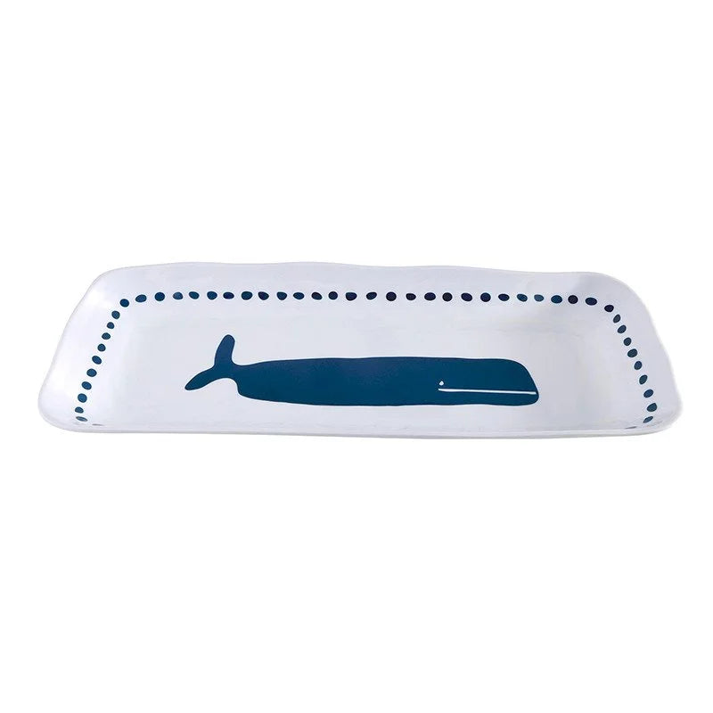 Coastal Whale Melamine Serving Platter