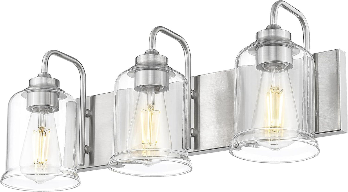 Farmhouse Glass Bathroom Vanity Light Fixture