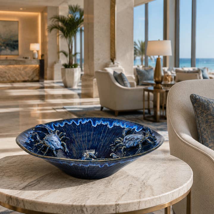 Ocean Depths Crab Ceramic Bowl