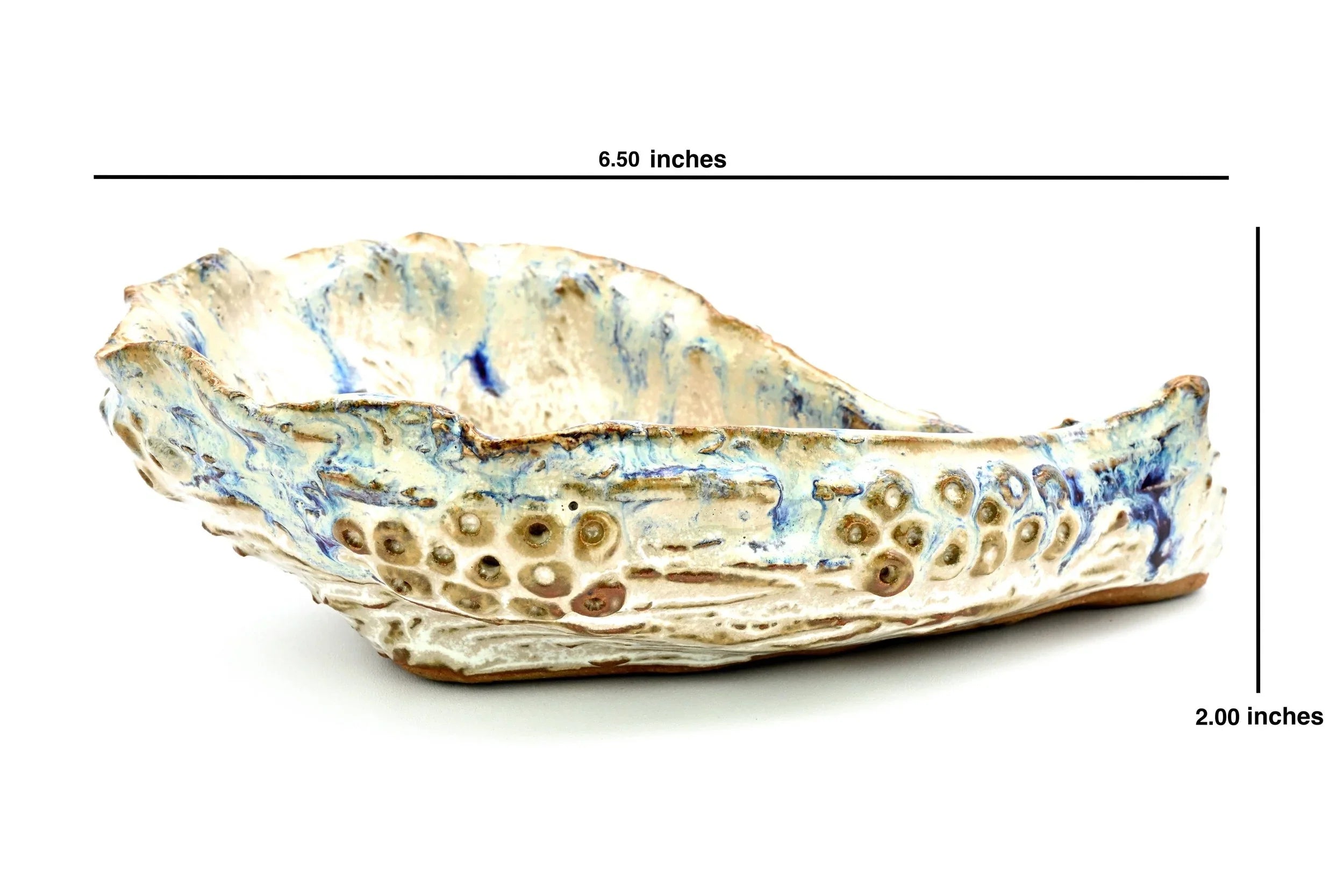 Handcrafted Oyster-Inspired Purple Ceramic Trinket Dish