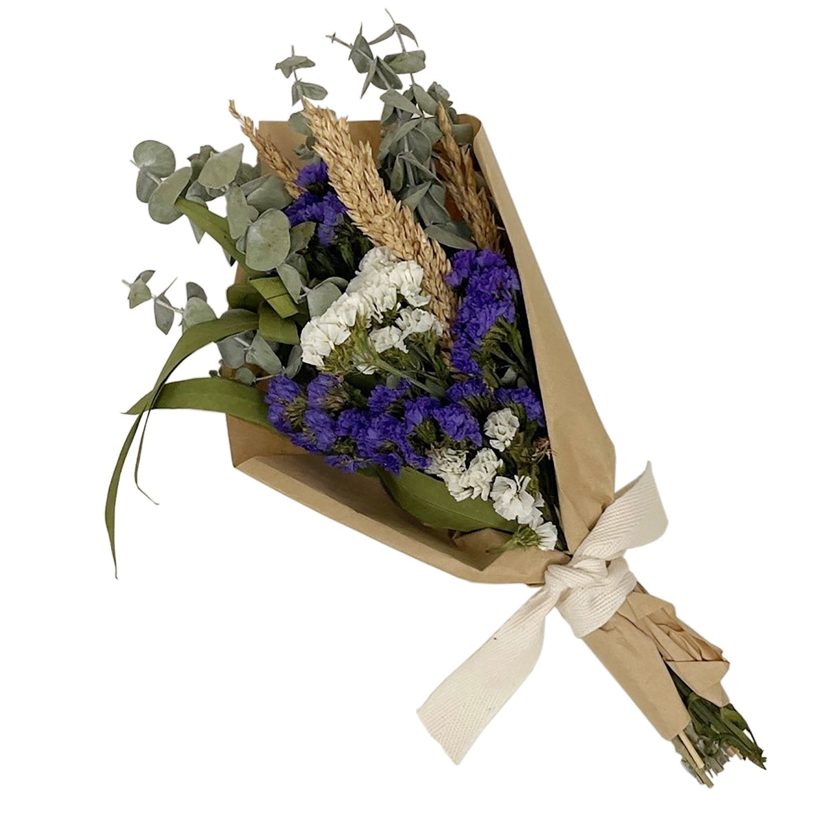 Petite Floral and Eucalyptus 12" Bouquet: Purple Floral