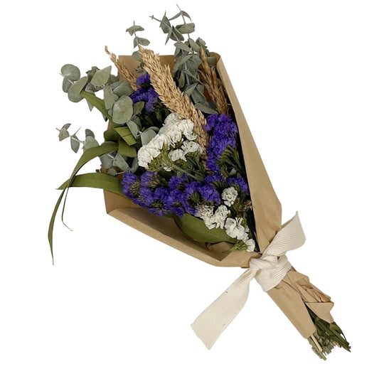 Petite Floral and Eucalyptus 12" Bouquet: Purple Floral