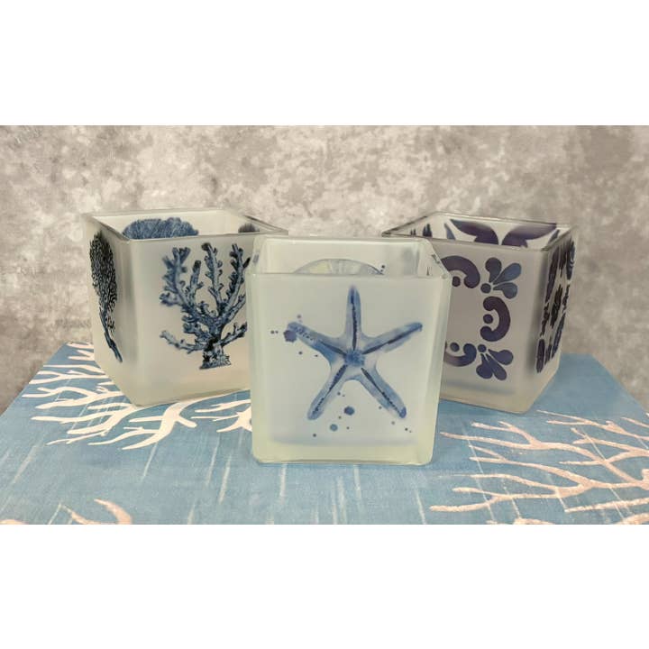 Seabreeze Votive Holders Set of 3 3 x 3 in