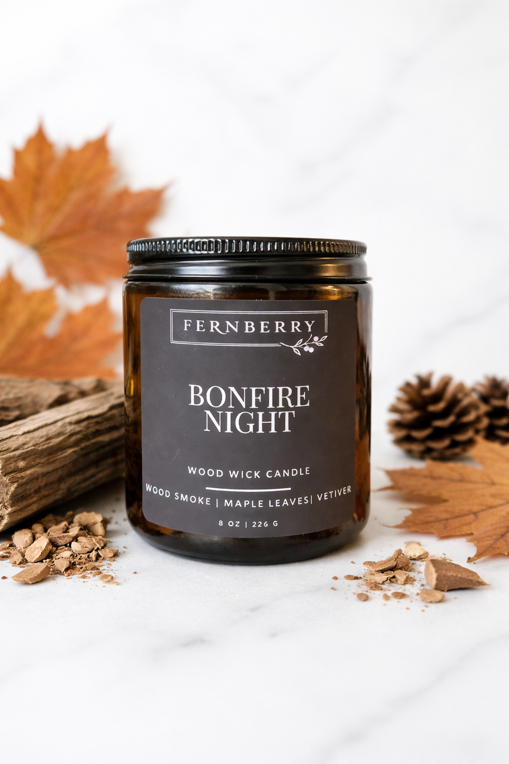 Bonfire Night- 8oz Wood Wick Candle