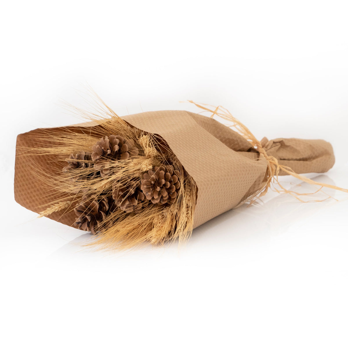 Wheat and Pinecone Rustic Bouquet