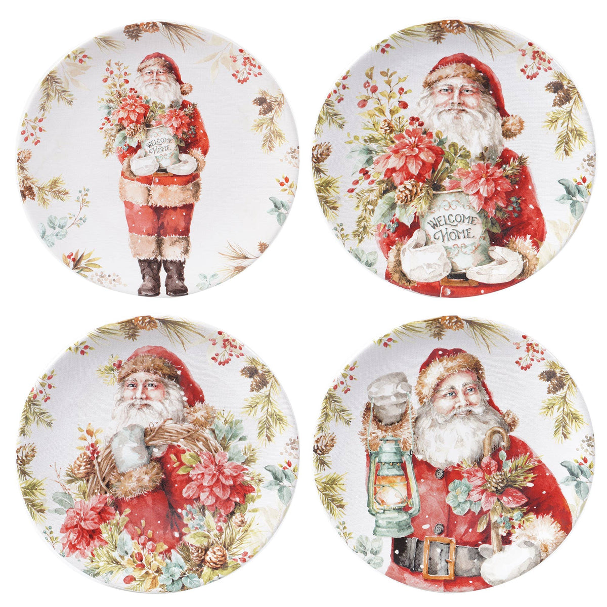 A Christmas Story Santa Dessert Plate 9" - Set of Four