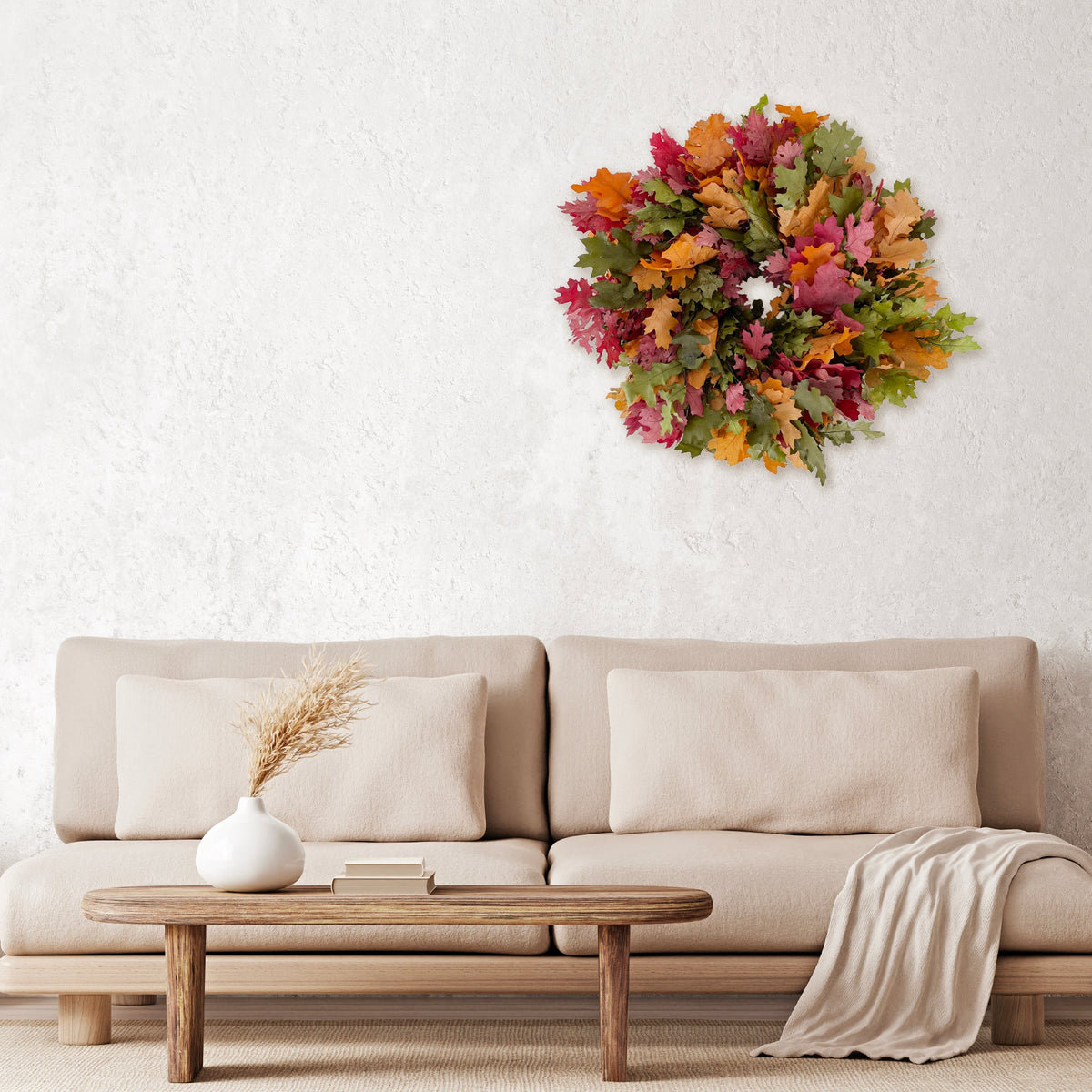Auburn Harvest Oak Leaf Natural Wreath