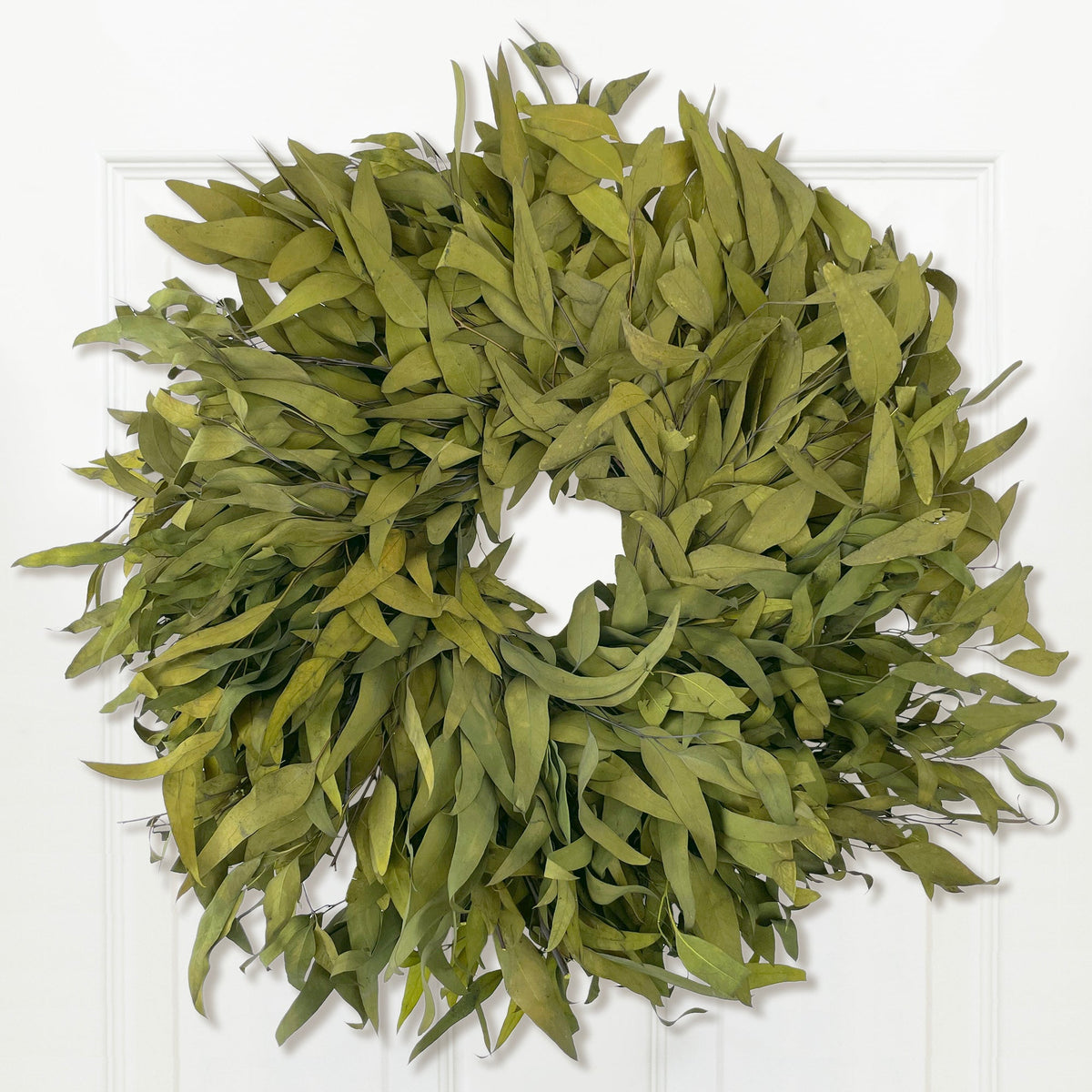 Harvest Farmhouse Willow Wreath: Olive Green Color