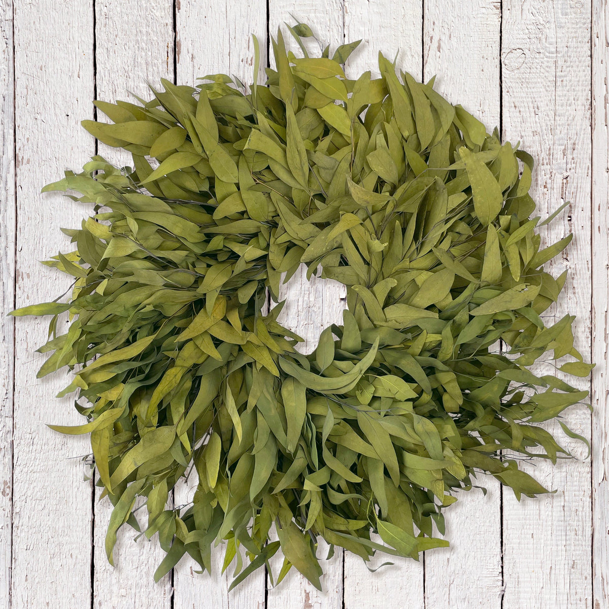 Harvest Farmhouse Willow Wreath: Olive Green Color
