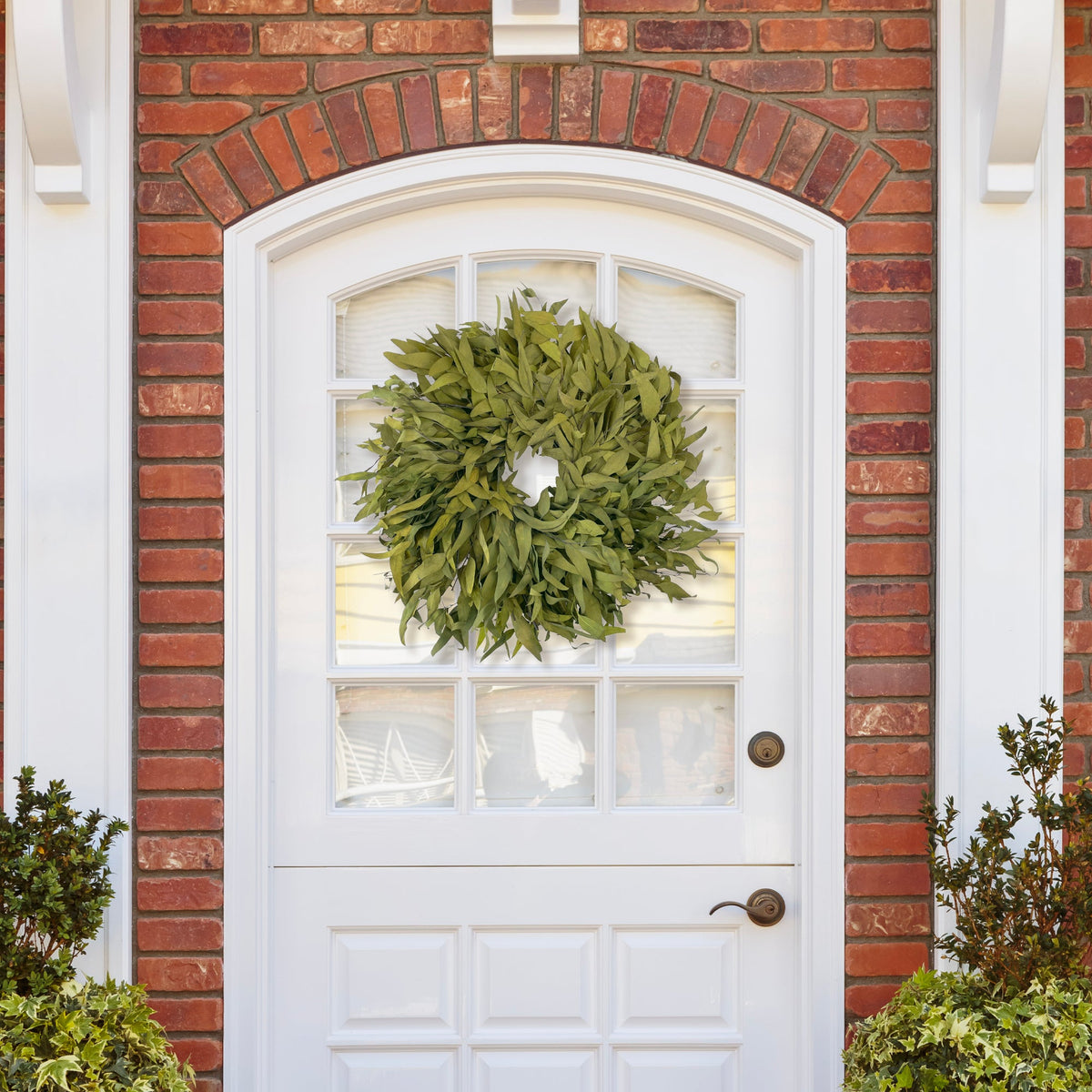 Harvest Farmhouse Willow Wreath: Olive Green Color