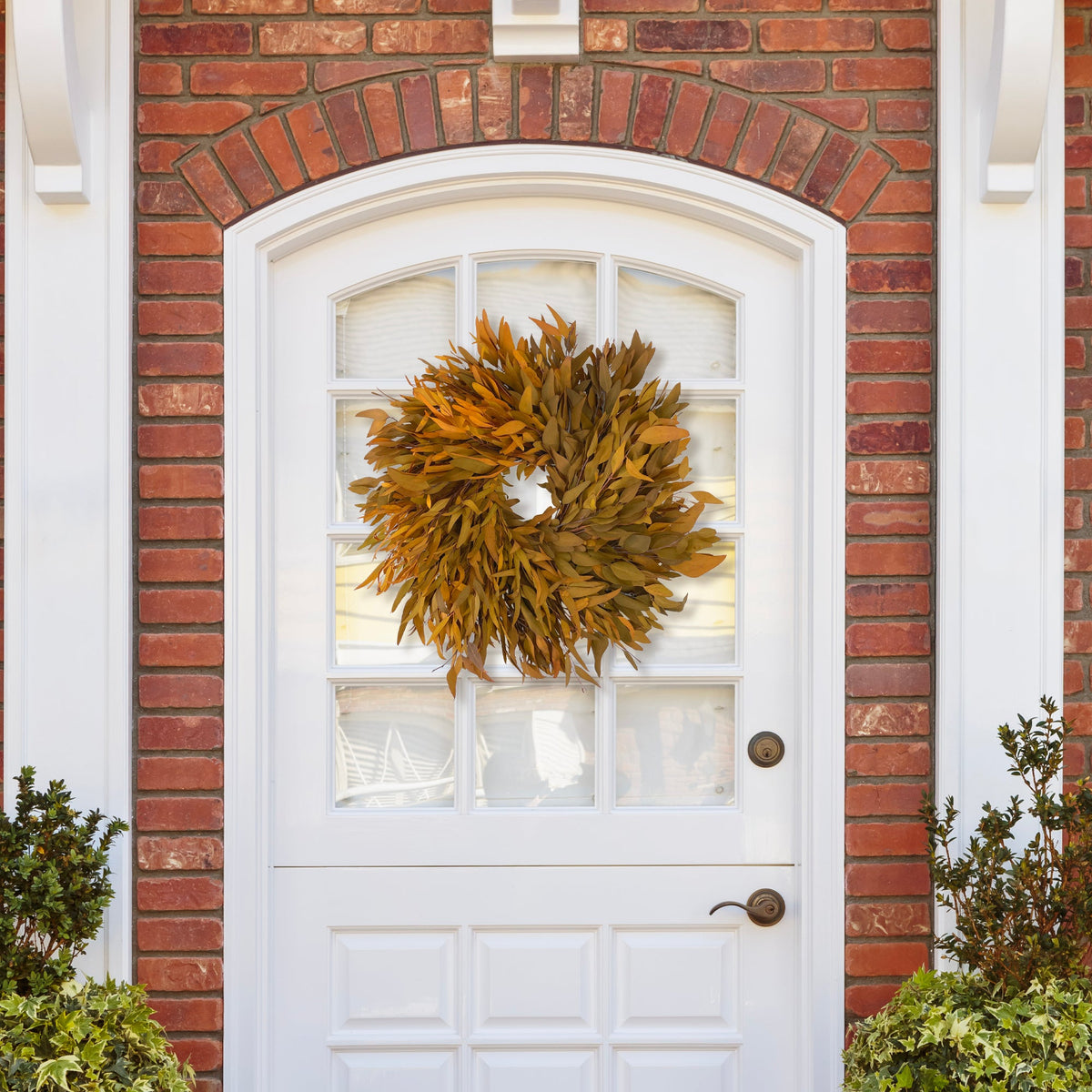 Harvest Farmhouse Willow Wreath: Golden Color