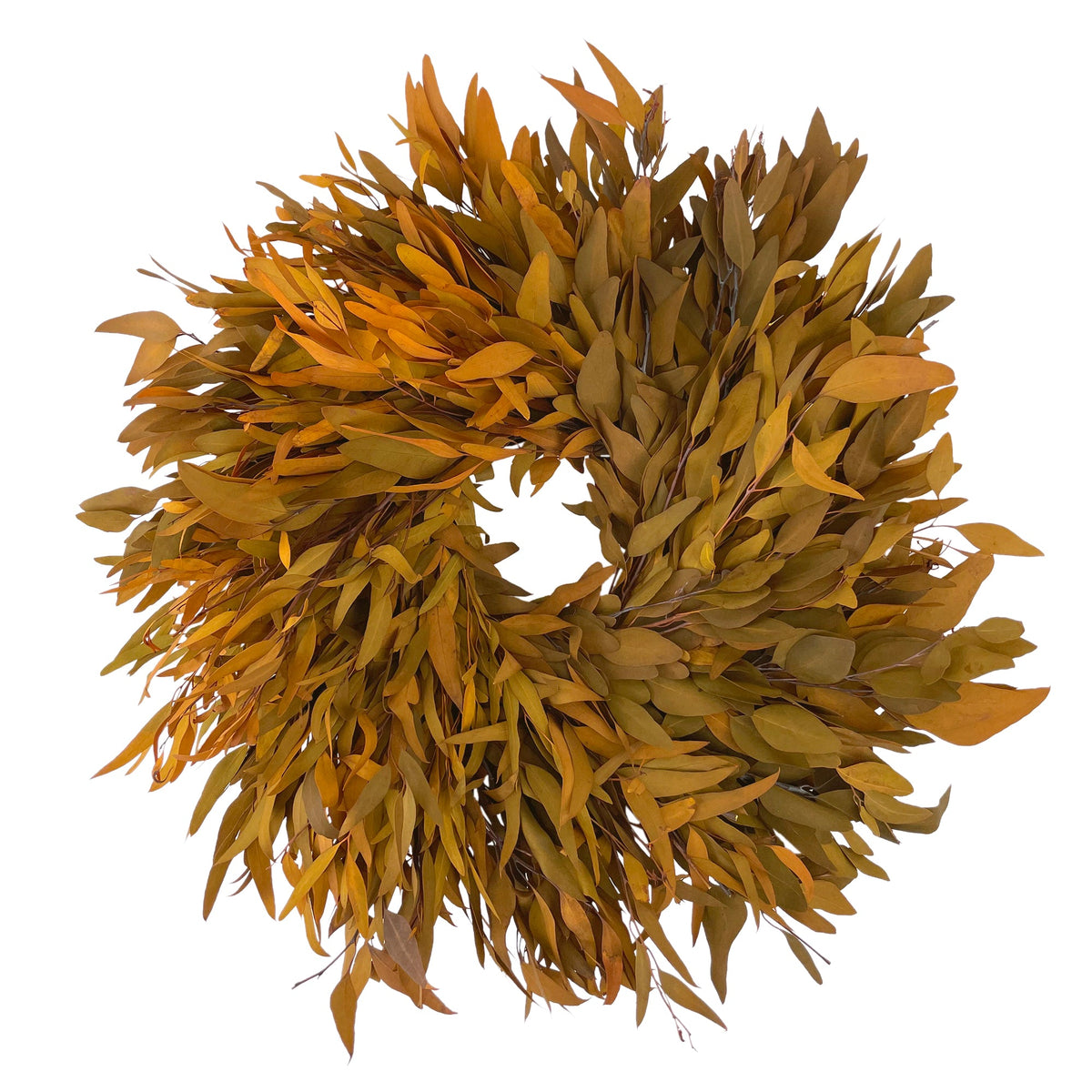 Harvest Farmhouse Willow Wreath: Golden Color