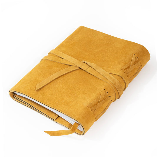 Journal en daim jaune Dijon avec papier en coton biologique : Grand