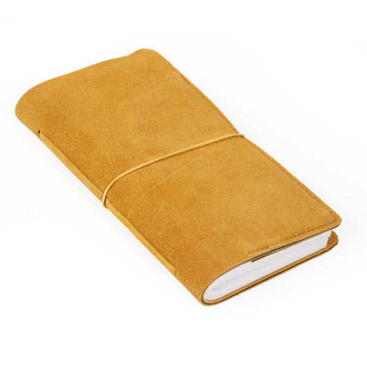 Journal en daim jaune Dijon avec papier en coton biologique : Petit
