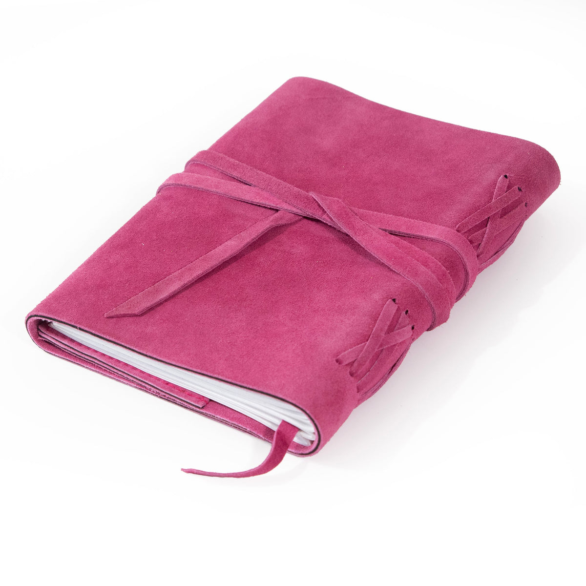 Fuchsia Suede Journal w/ Organic Cotton Paper: Large