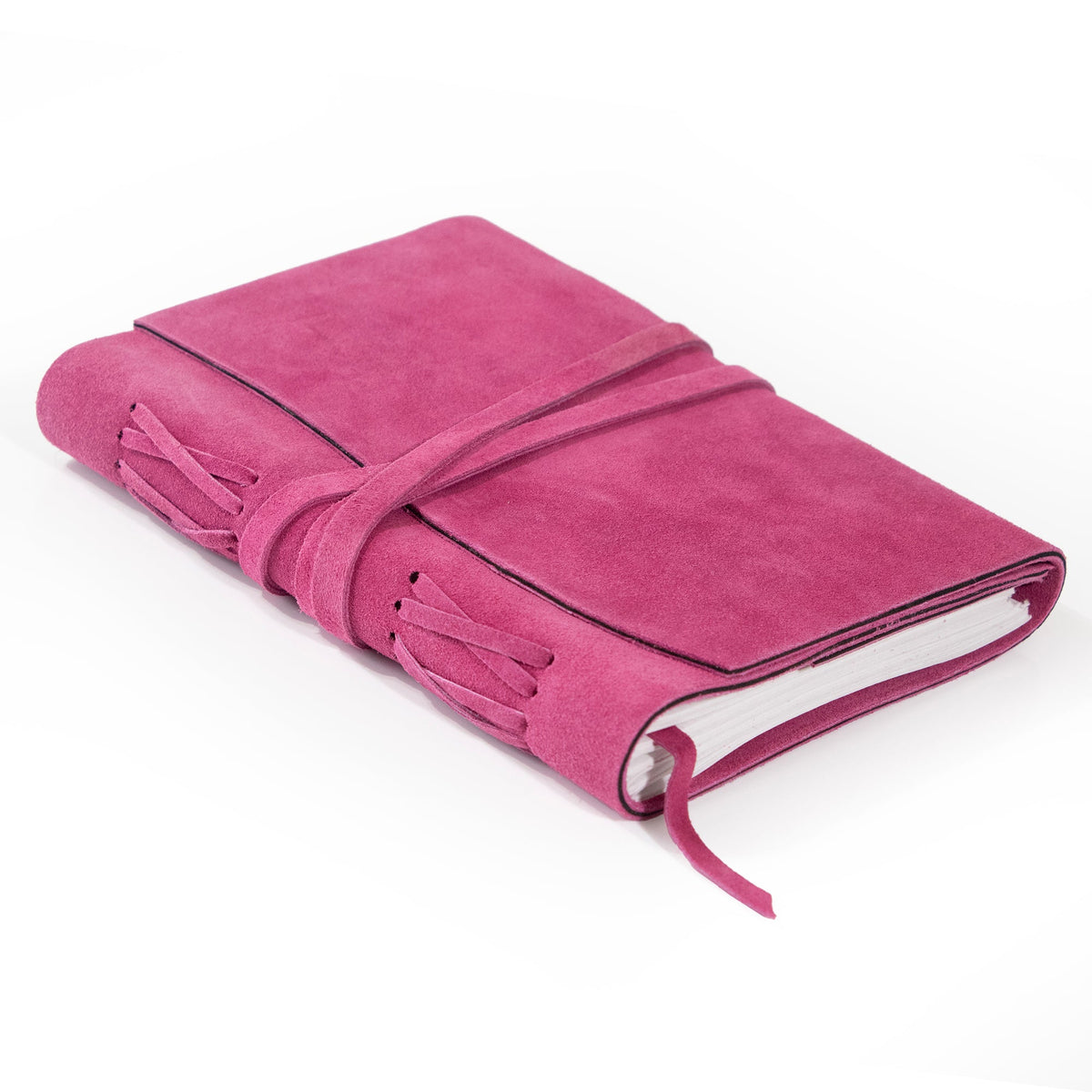 Fuchsia Suede Journal w/ Organic Cotton Paper: Large