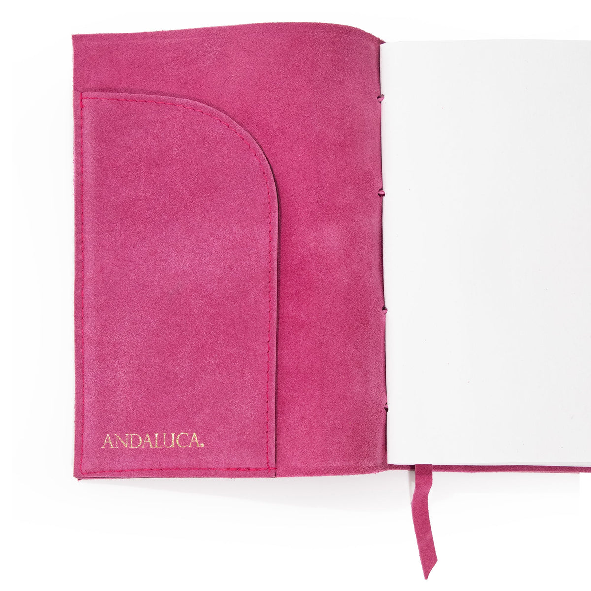Fuchsia Suede Journal w/ Organic Cotton Paper: Large