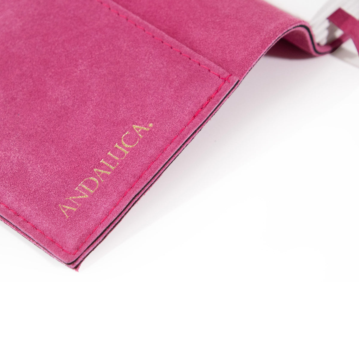 Fuchsia Suede Journal w/ Organic Cotton Paper: Large
