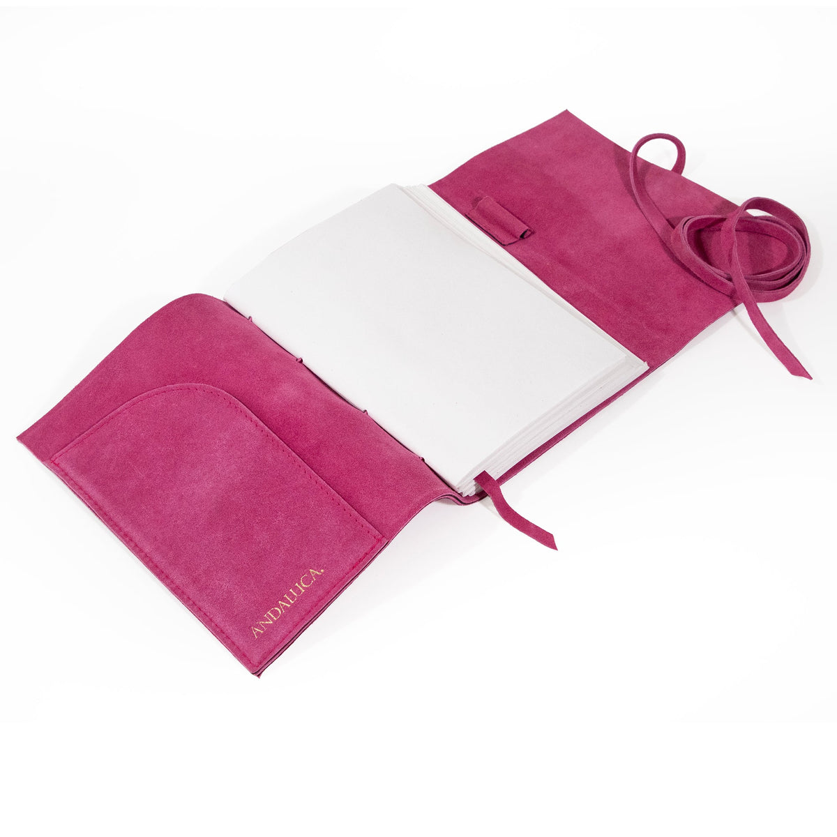 Fuchsia Suede Journal w/ Organic Cotton Paper: Large
