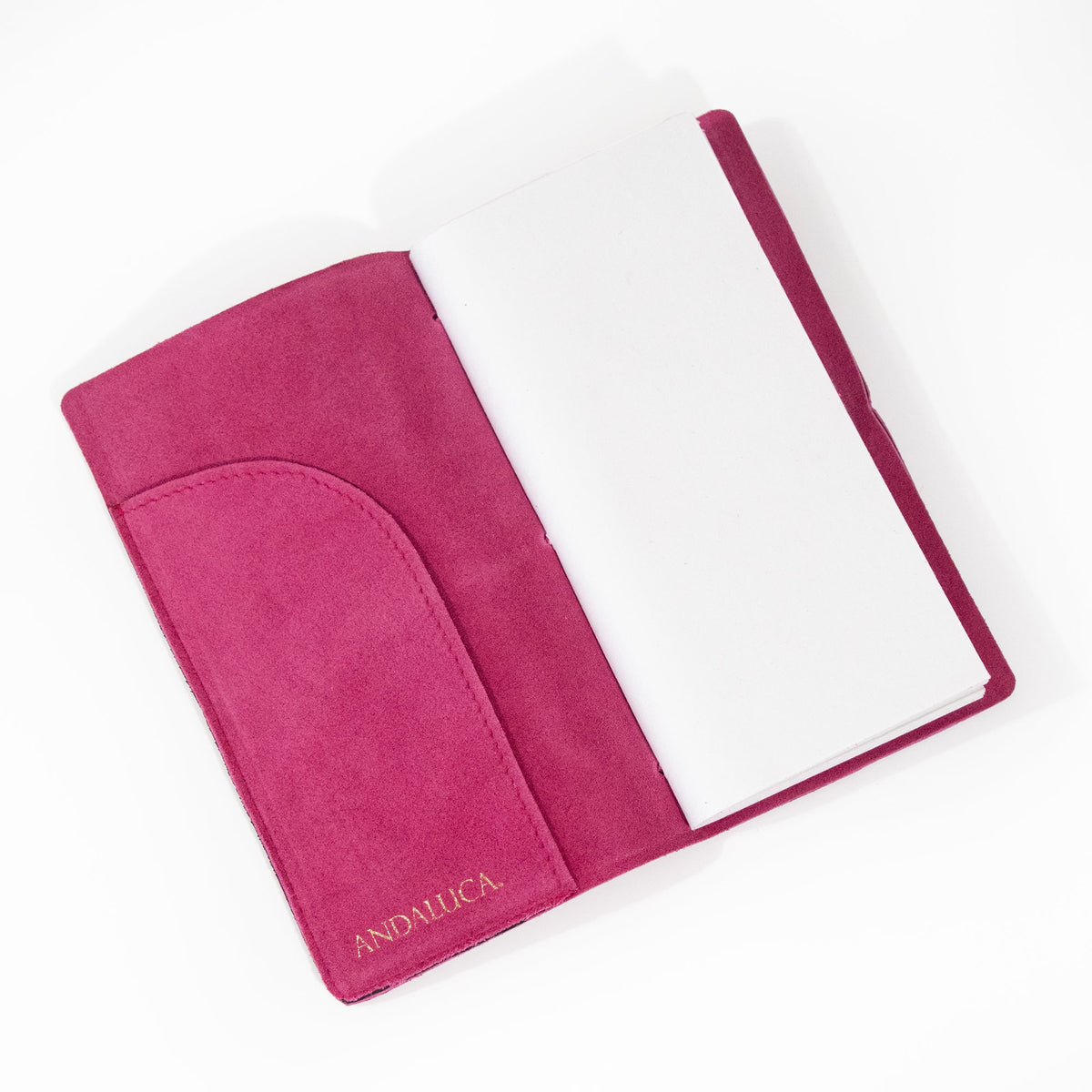 Fuchsia Suede Journal W/ Organic Cotton Paper:  Small