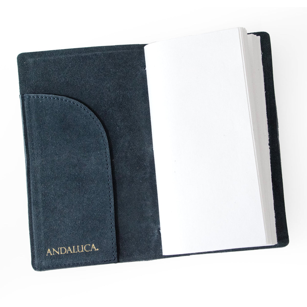 Grey Blue Suede Journal W/ Organic Cotton Paper:  Small