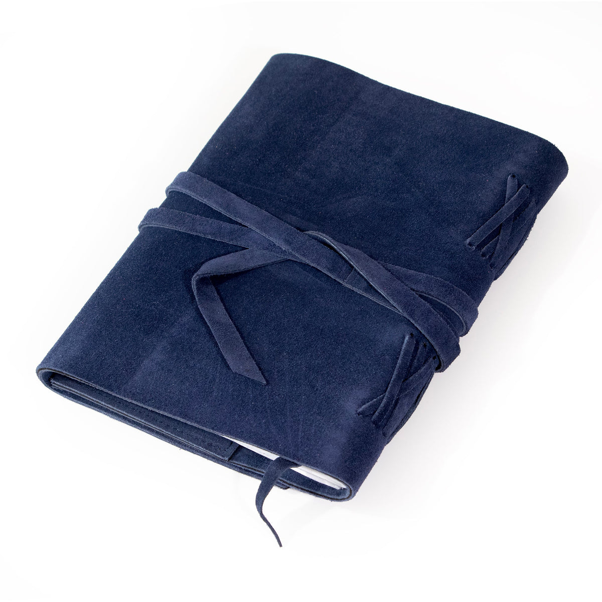 Royal Blue Suede Journal w/ Organic Cotton Paper: Large