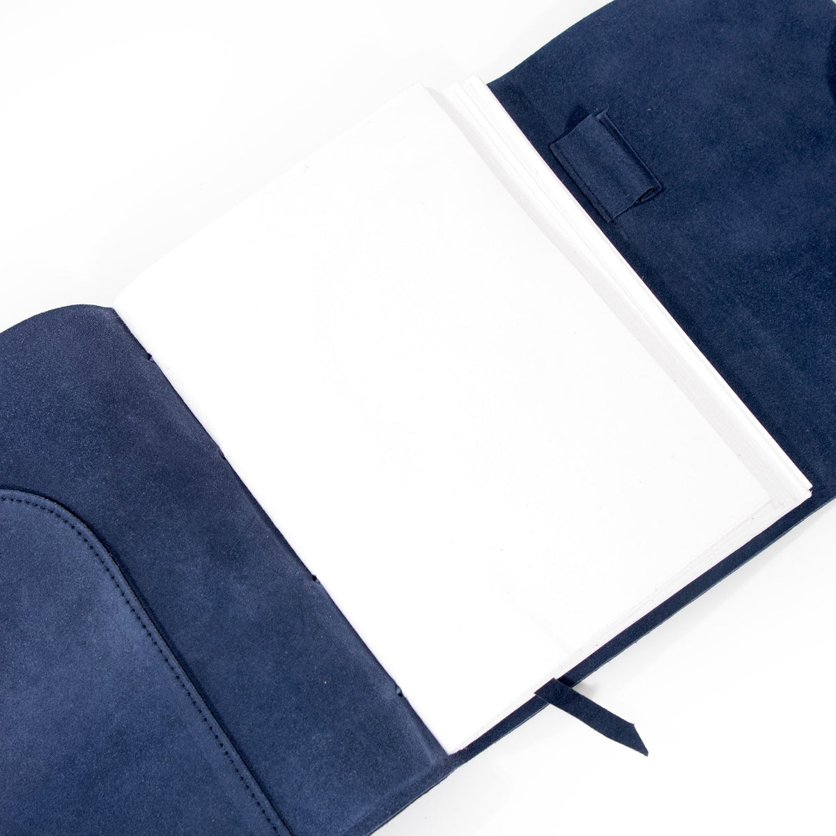 Royal Blue Suede Journal w/ Organic Cotton Paper: Large