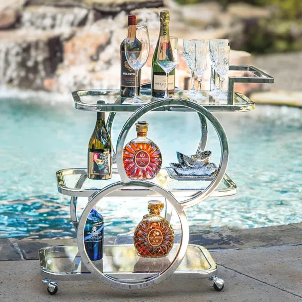 Monaco Three-Tier Mobile Bar Cart