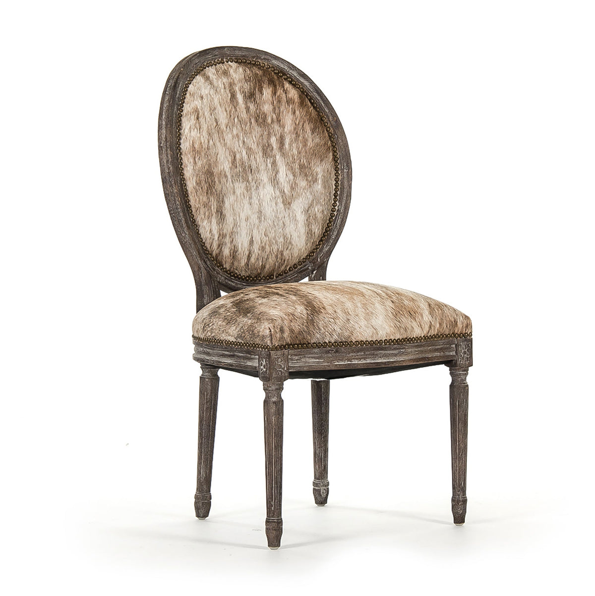 Medallion Cowhide Side Chair