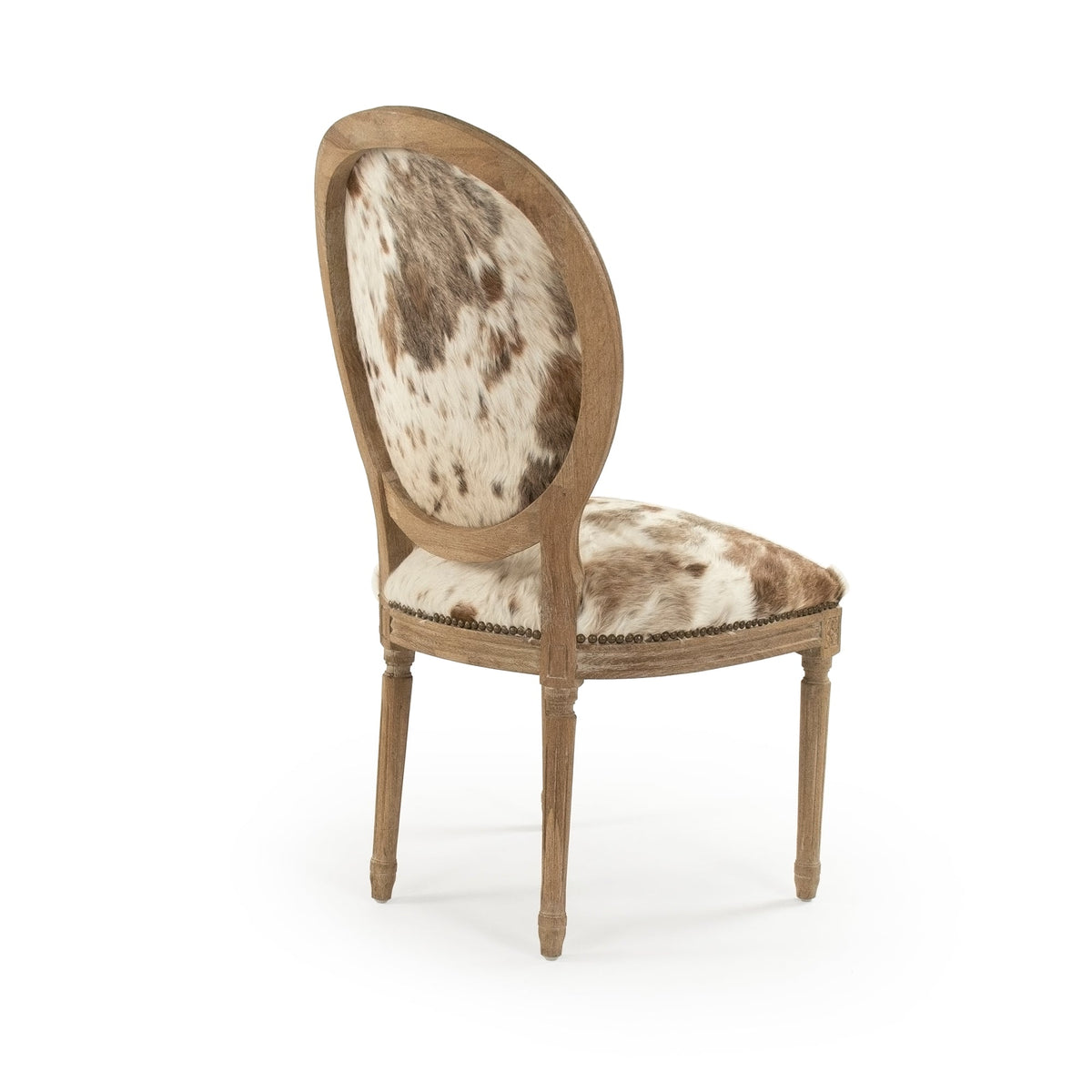 Medallion Cowhide Oak Side Chair