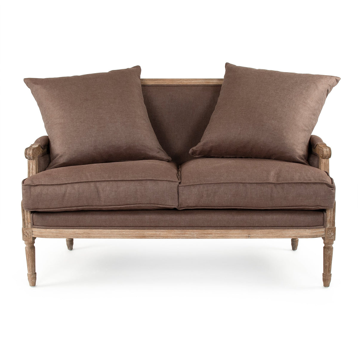 Louis Aubergine Linen Settee