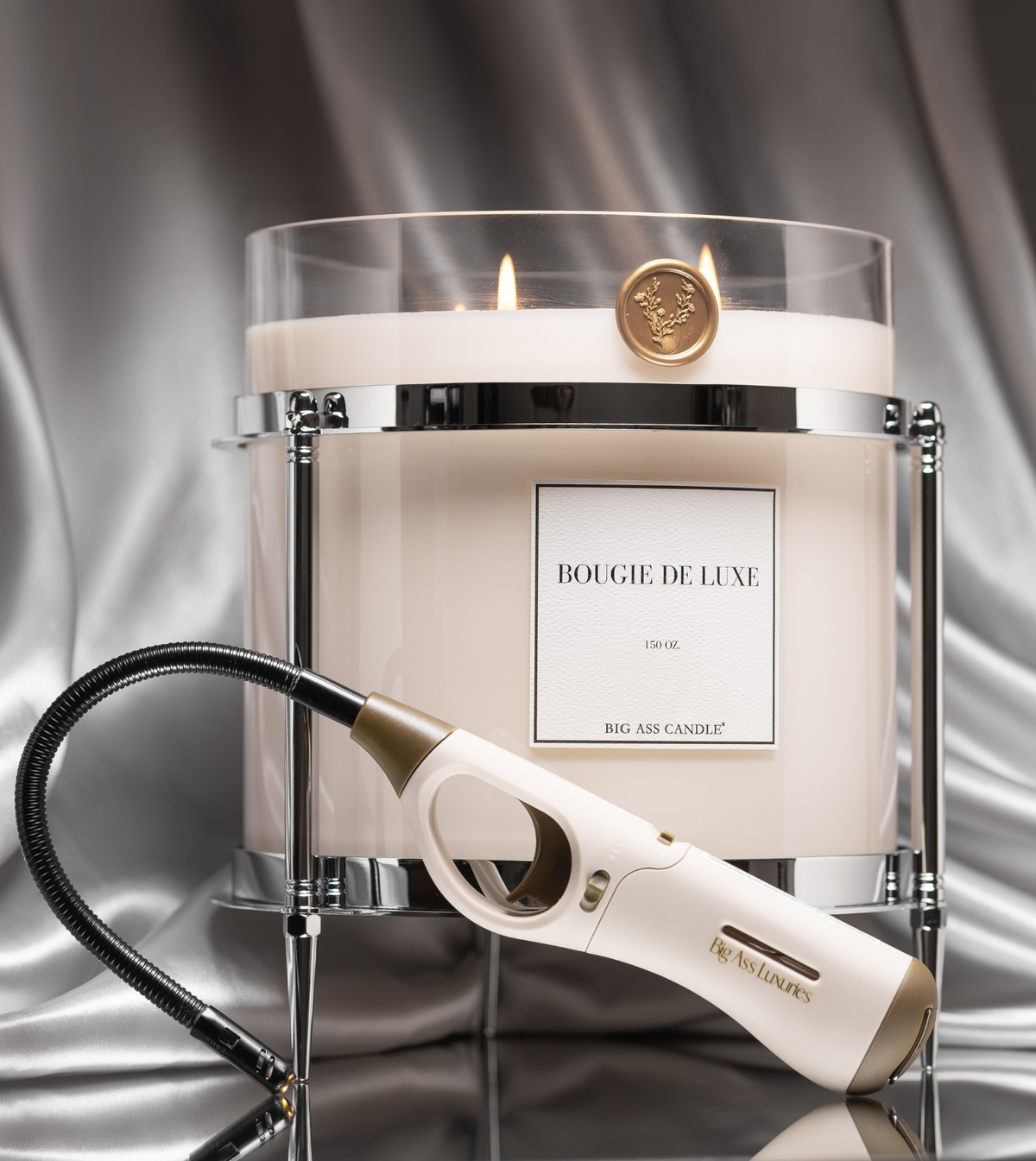 Silver Candle Holder for 150 oz and 300 oz Candles
