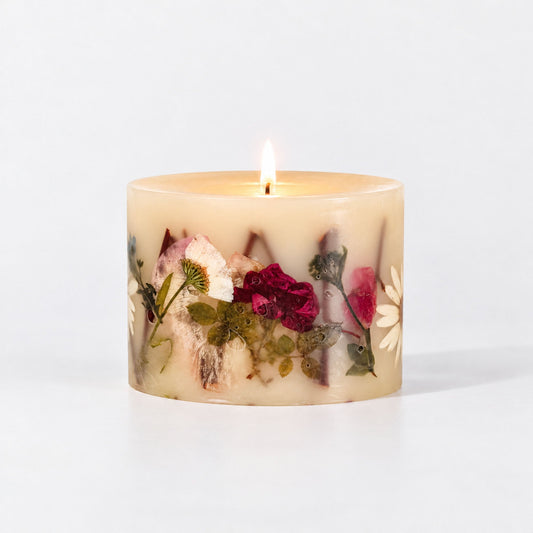 Candela botanica piccola - Rosa e albicocca