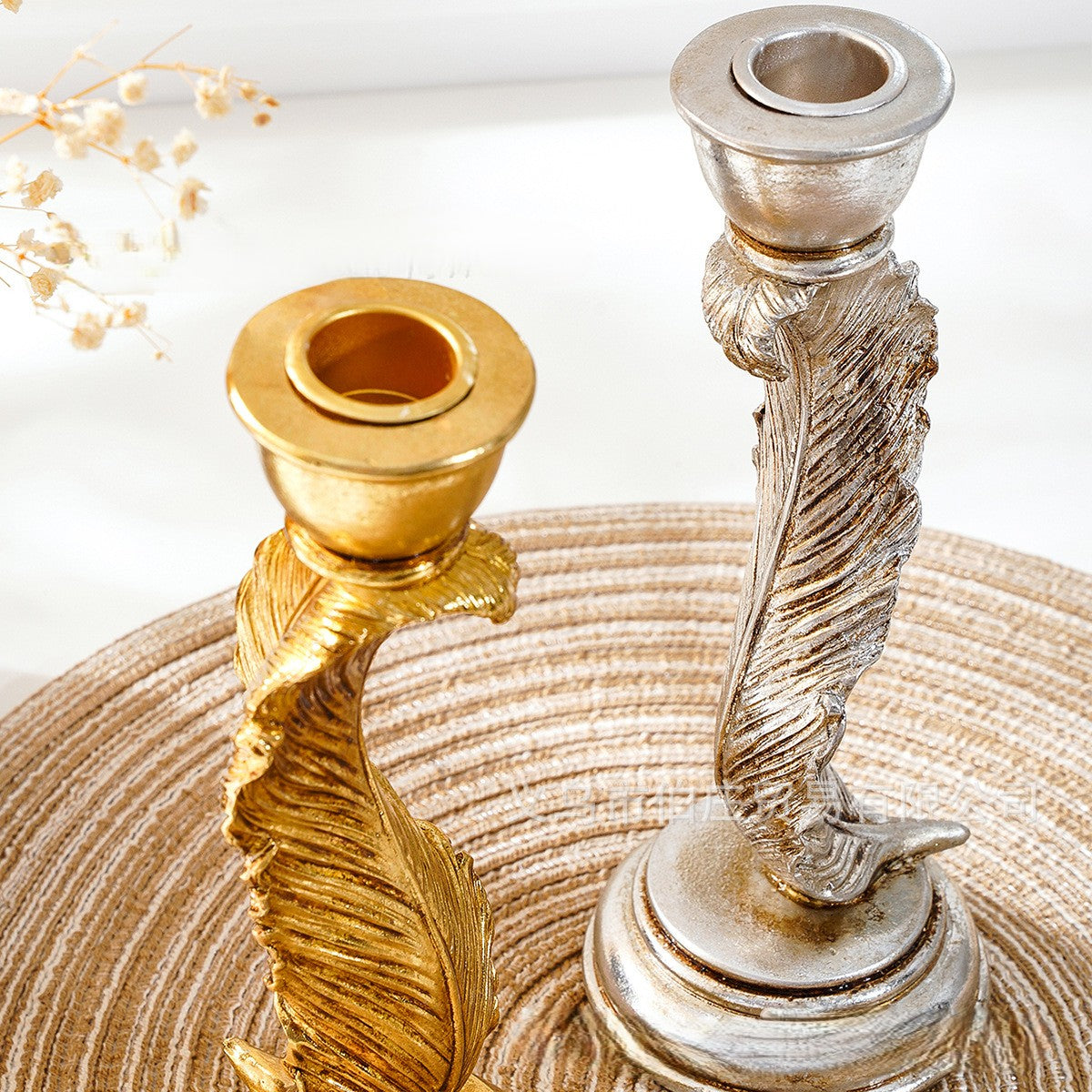 Decorative Feather Candle Holder